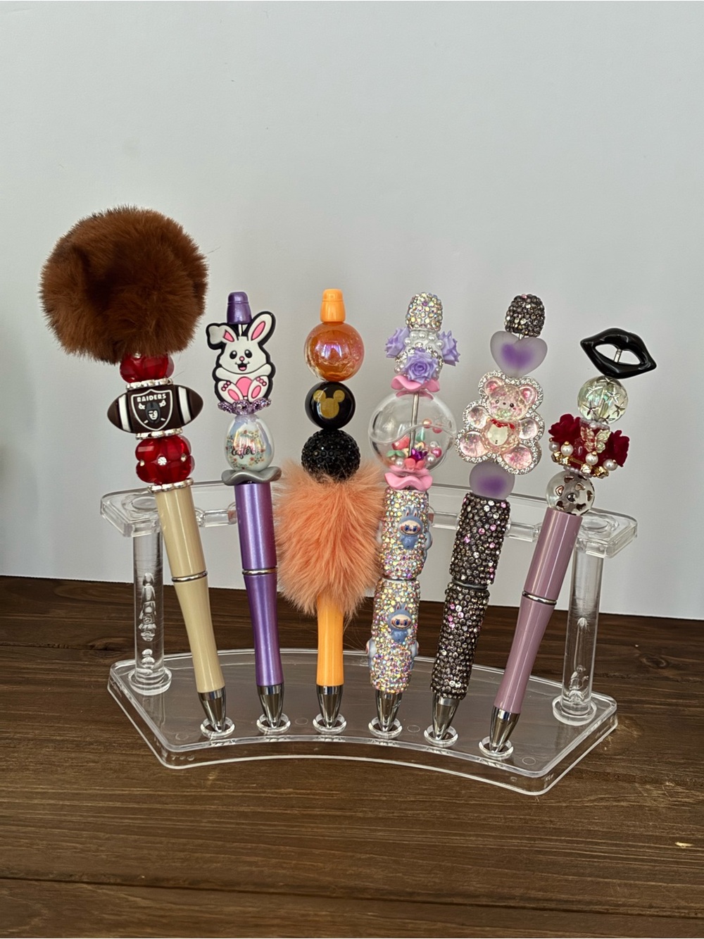6 PC Decorative  Ballpoint Pen - Purple, Pink, Orange, Brown Assorted Colors